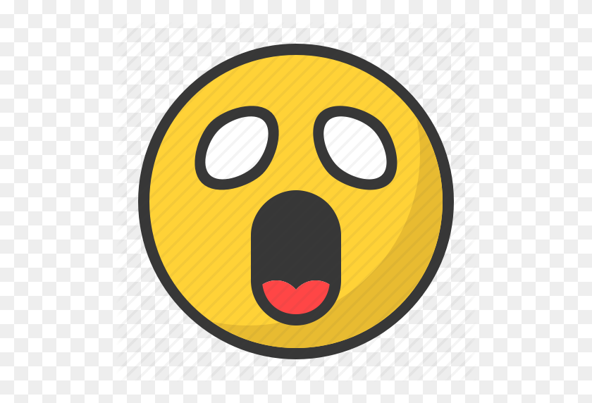 512x512 Anime, Emoji, Emoticon, Manga, Scared, Surprised Icon - Scared Emoji PNG
