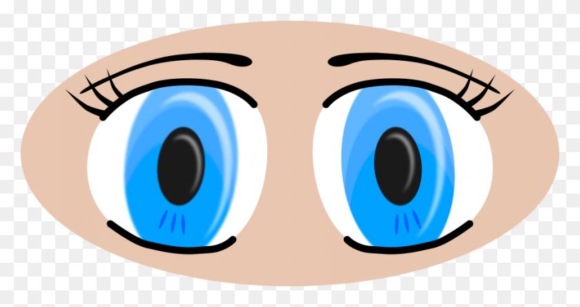 900x444 Anime Eyes Png Large Size - Eyes Clipart PNG
