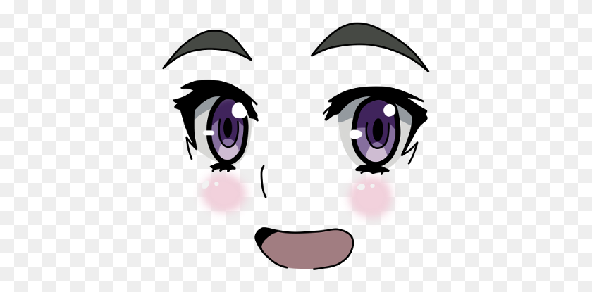 381x355 Anime Eyes Scared Download - Anime Girl Face PNG