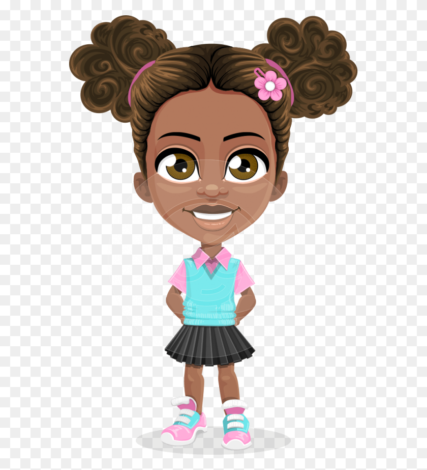 957x1060 Anita The Playful Little Girl Vector Cartoon Character Graphicmama - Little Girl PNG