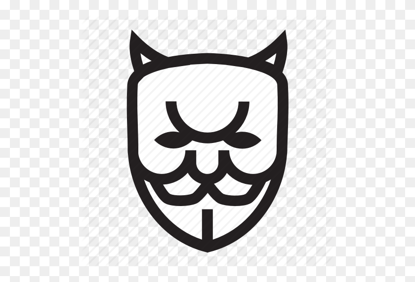 512x512 Анонимный, Плохой, Дьявол, Смайлик, Значок Хакера - Анонимный Png