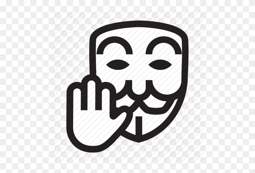 512x512 Anónimo, Emoticon, Hacker, Máscara, Icono Detener - Anónimo Png