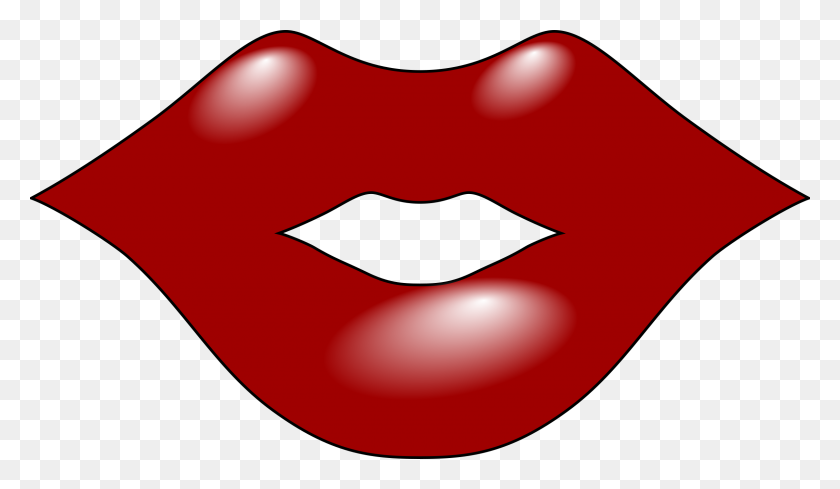 2400x1321 Anonymous Red Lips Outline Clip Art - Big Mouth Clipart