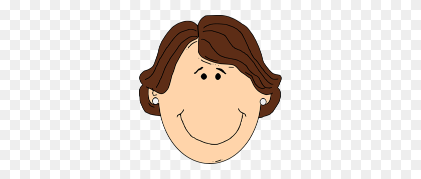 285x298 Another Smiling Brown Hair Lady Png, Clip Art For Web - Chin Clipart