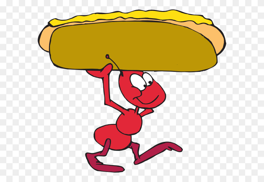 600x520 Ant Carrying Hot Dog Clip Art - Dog Clipart PNG