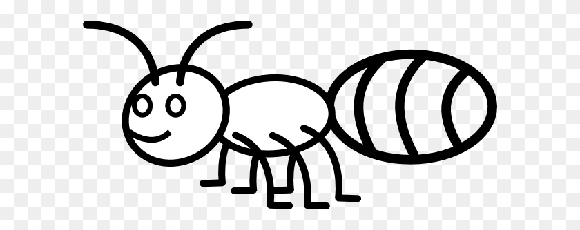600x274 Ant Outline Clip Art - Ant Clipart Black And White