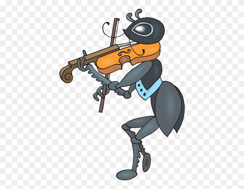 432x592 Ant Playing The Fiddle Clip Art - Fiddle Clipart