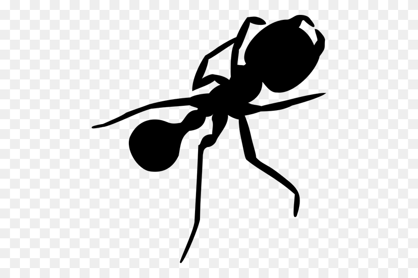 472x500 Ant With Long Legs Silhouette Vector Graphics - Ant Clipart Black And White