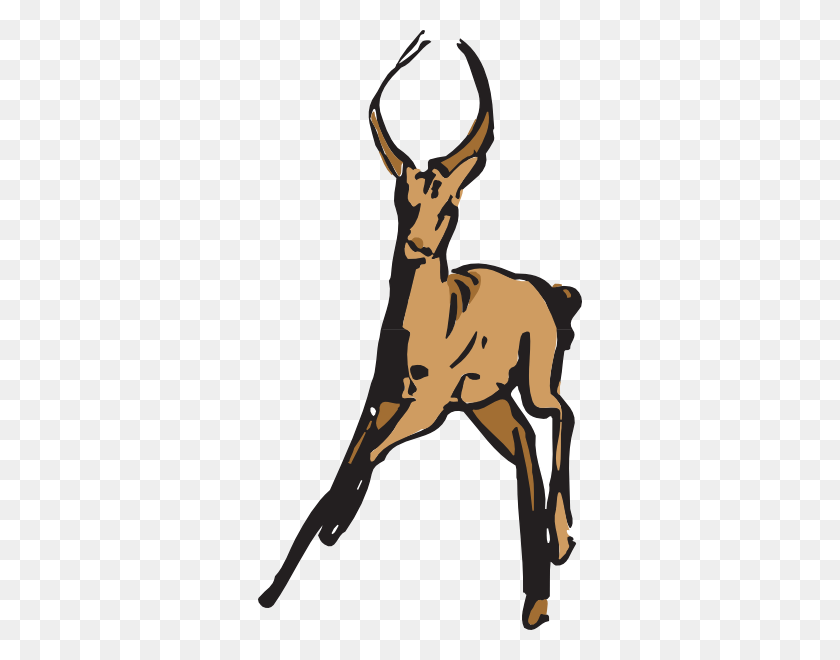 324x600 Antelope Running Away Clip Art - Antelope Clipart