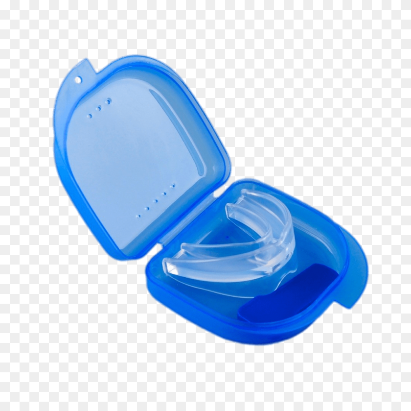 1000x1000 Anti Snoring Mouthpiece In Blue Container Transparent Png - Container PNG