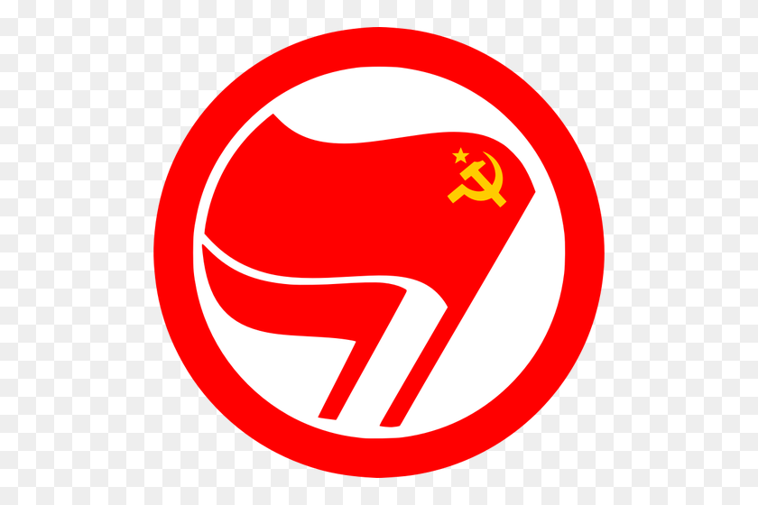500x500 Antifascista Acción Comunista Símbolo Rojo - Símbolo Comunista Png