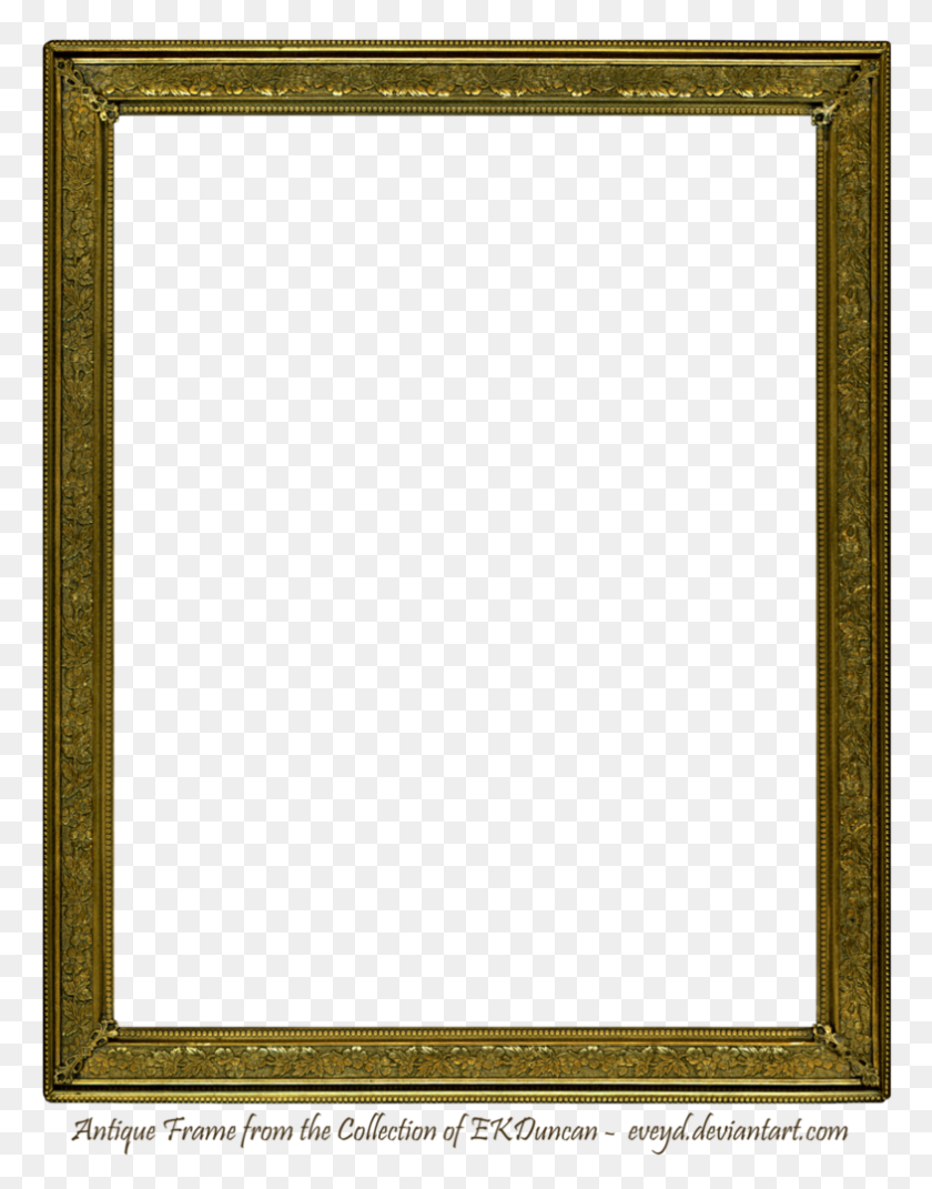 785x1018 Antique Gold Picture Frame - Gold Picture Frame PNG