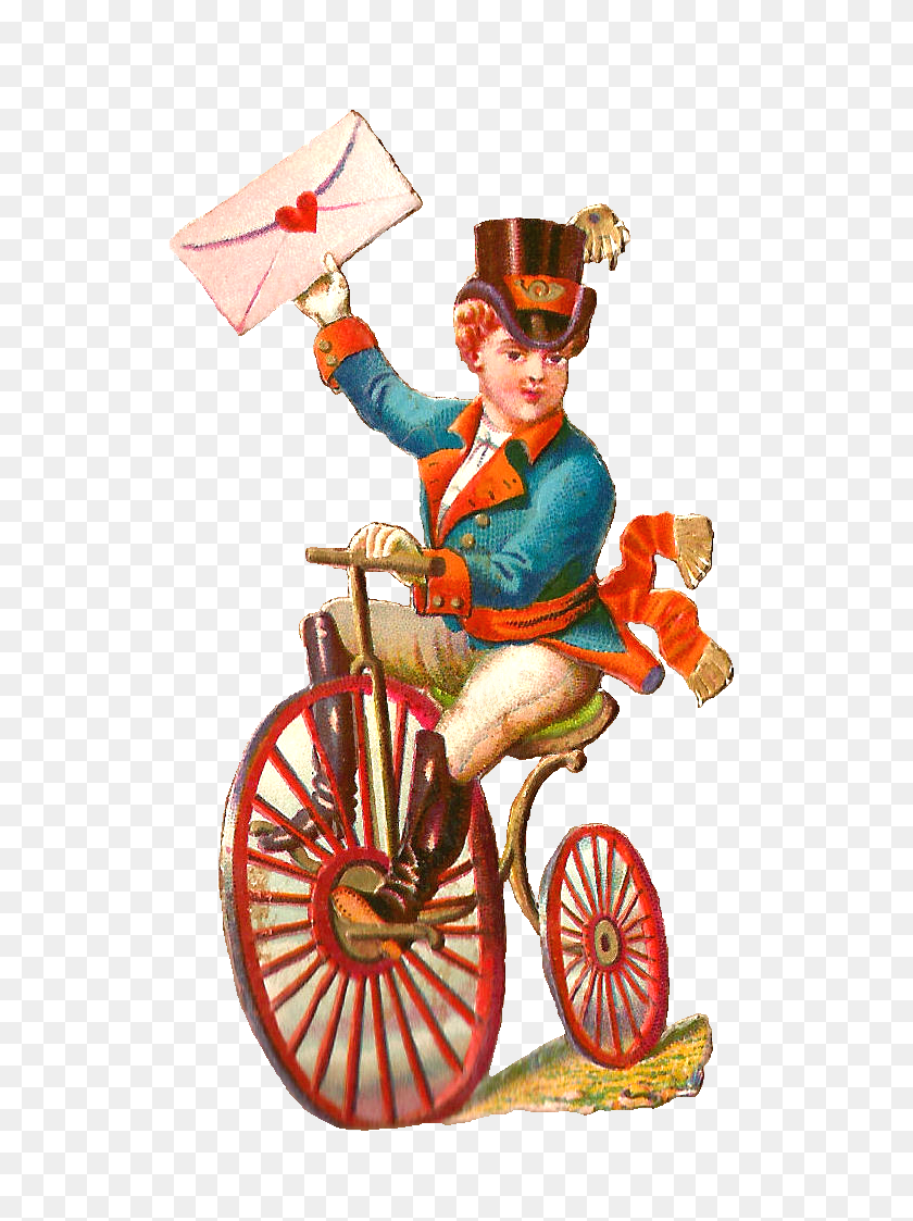 649x1063 Antique Images Free Romantic Clip Art Man Riding Antique Bike - Riding Bicycle Clipart