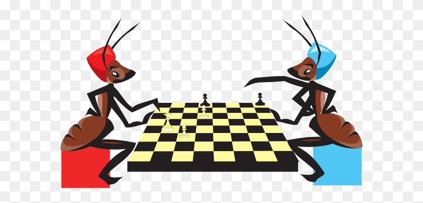 600x343 Ants Playing Chess Png, Clip Art For Web - Board Game Clipart
