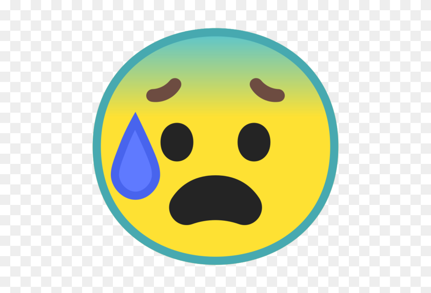 512x512 Anxious Face With Sweat Emoji - Sweat Emoji PNG