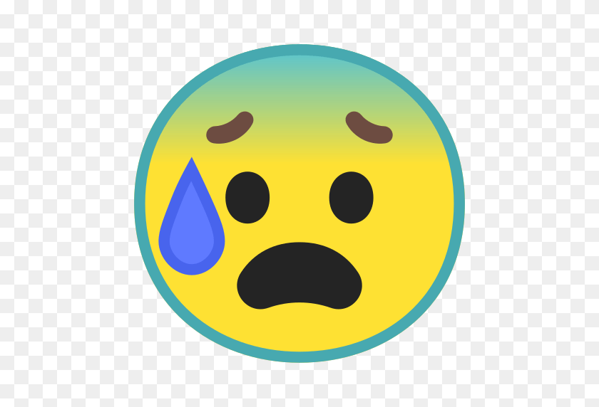 512x512 Anxious Face With Sweat Emoji Meaning With Pictures From A To Z - Sweat Emoji PNG