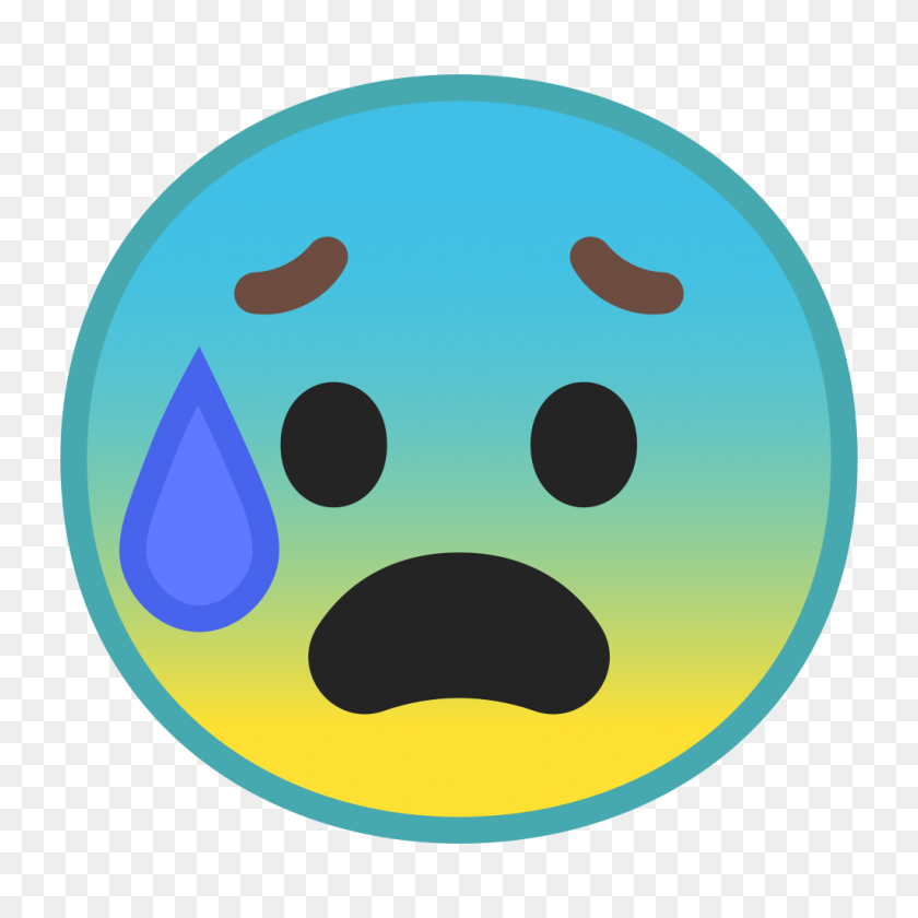 1024x1024 Anxious Face With Sweat Icon Noto Emoji Smileys Iconset Google - Sweat Emoji PNG