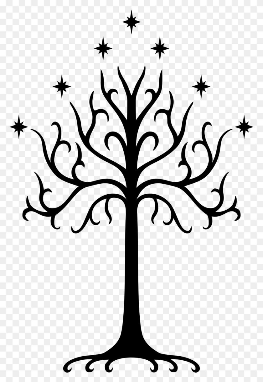 900x1336 Any Really High Res Images Of The White Tree Of Gondor Lotr - Welcome Black And White Clipart