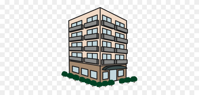 321x340 Apartment Building House Condominium Real Estate - Condominium Clipart