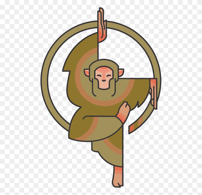 503x750 Ape Monkey Kung Fu Animal Cartoon - Monkey Head Clipart