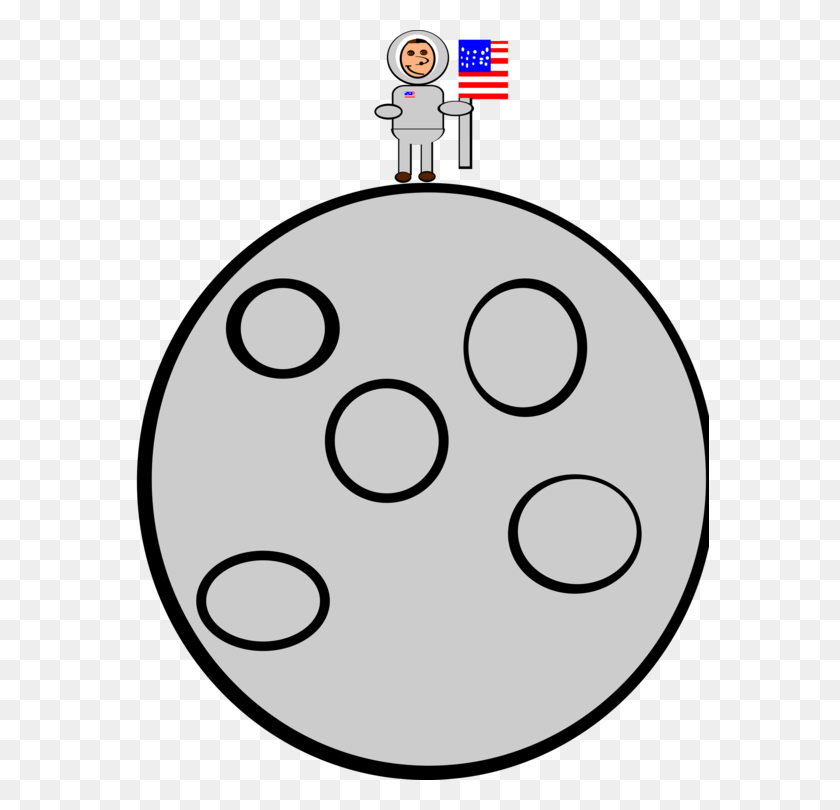 579x750 Рисунок Приземления На Луну Астронавта Аполлона - Посадка На Луну Клипарт
