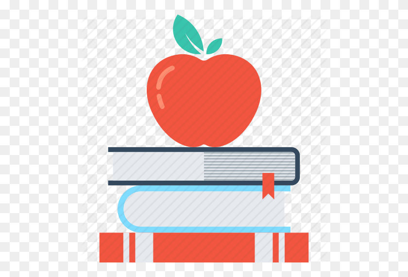 512x512 Apple And Book Png Transparent Apple And Book Images - School Books PNG