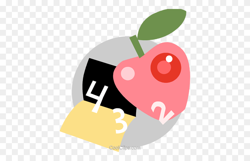 438x480 Apple And School Book Royalty Free Vector Clip Art Illustration - Book And Apple Clipart