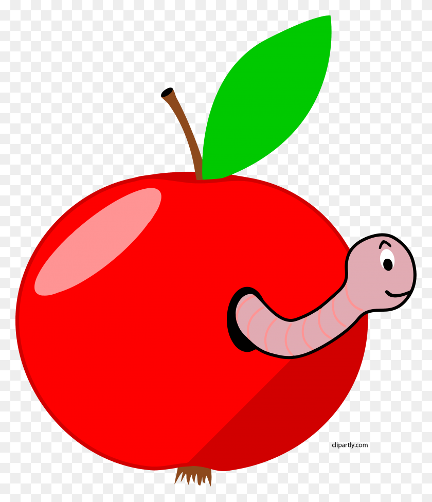 2970x3490 Apple And Worm Clipart Png - Worm PNG