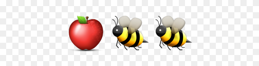 1000x200 Apple Bees Emoji Meanings Emoji Stories - Bee Emoji PNG