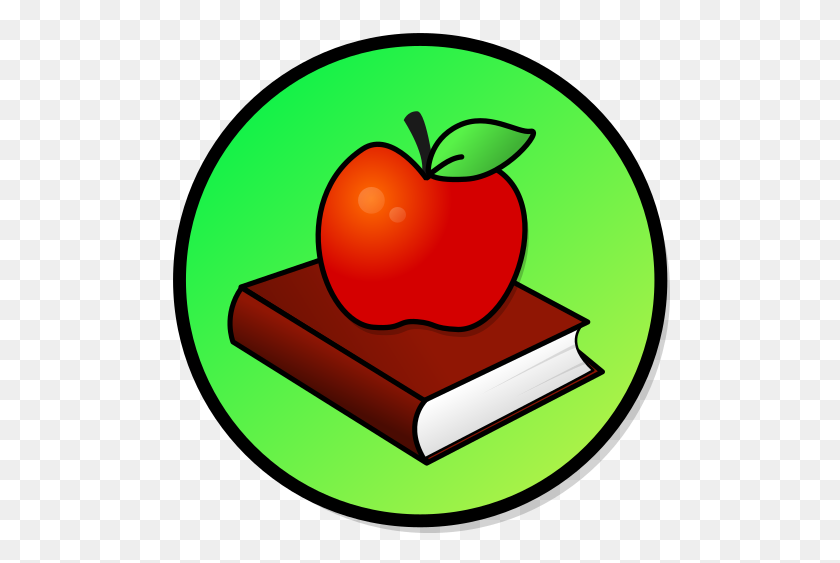 500x503 Apple Book - Book And Apple Clipart
