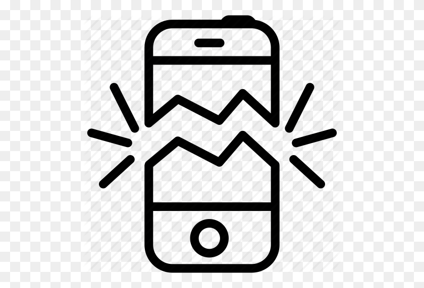 512x512 Apple, Звонок, Трещина, Iphone, Мобильный, Экран, Значок Смартфона - Screen Crack Png