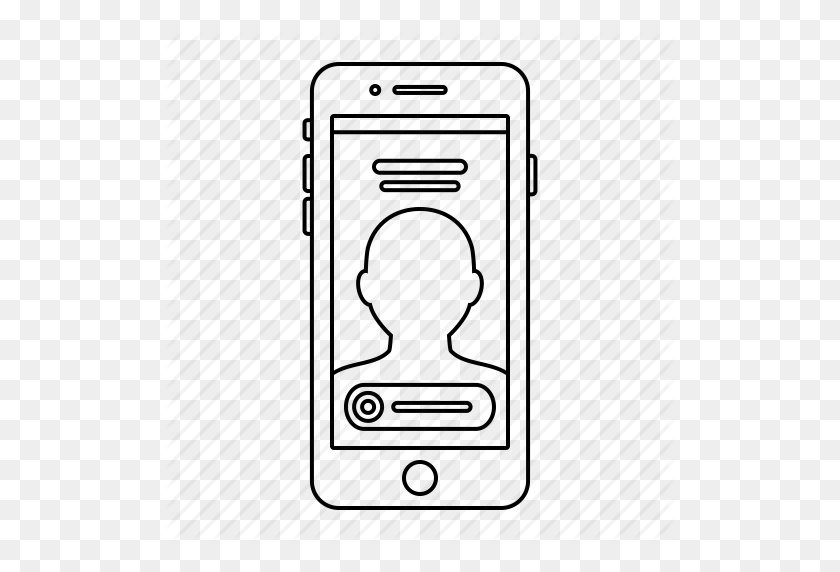 512x512 Apple, Call, Ios, Iphone, Mobile, Phone, Screen Icon - Iphone Outline PNG