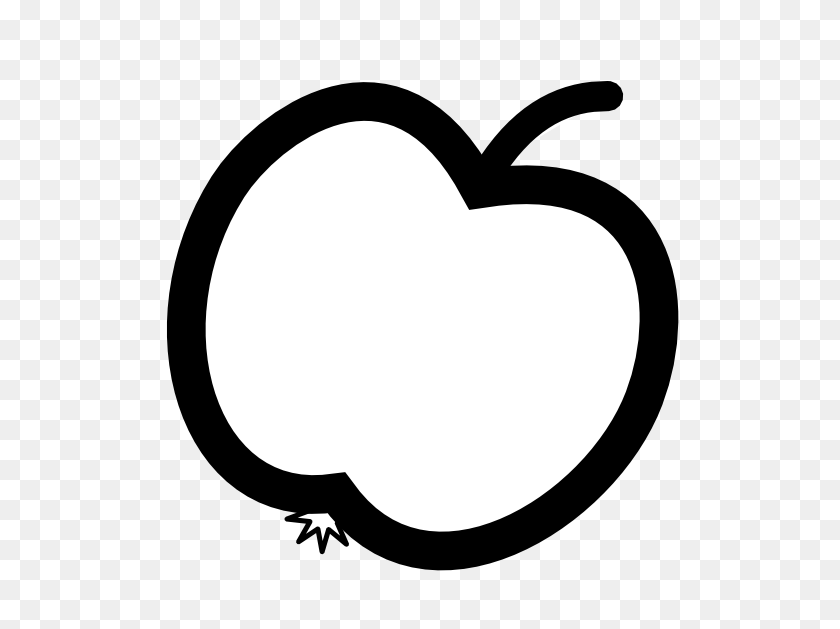 569x569 Apple Clip Art Black And White - Eaten Apple Clipart