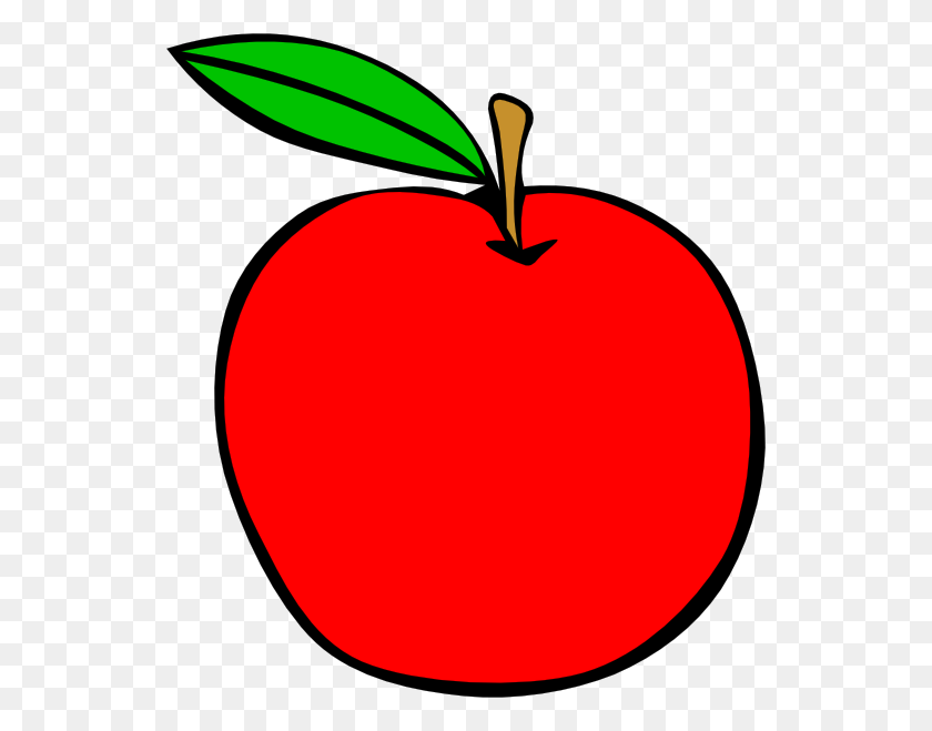 540x599 Apple Clip Art Free Vector - Red Apple Clipart