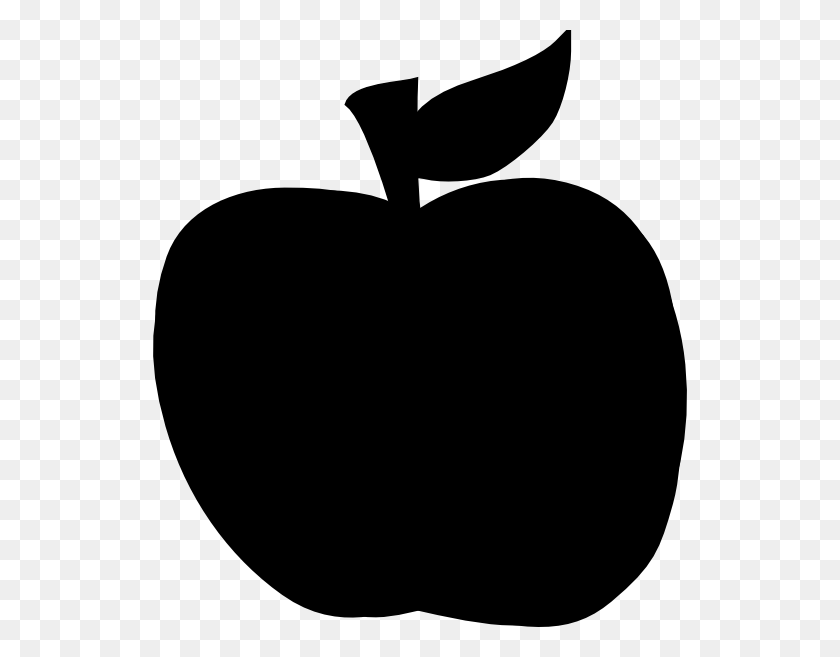 534x597 Apple Clip Art Silhouette - Teacher Apple Clipart