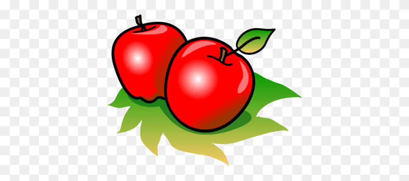 400x313 Apple Clipart - Red Apple PNG
