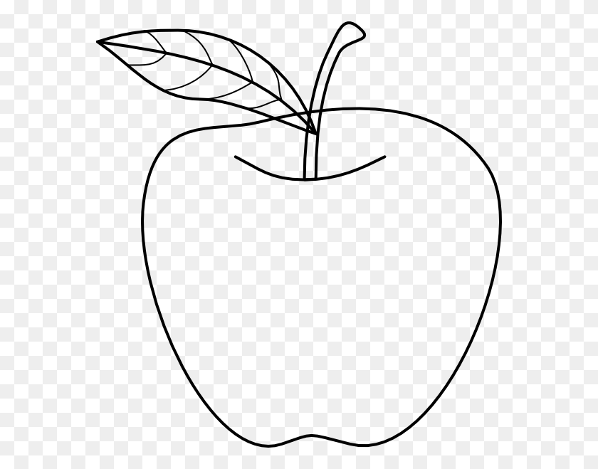 570x599 Apple Clipart Black And White - Tree Clipart Black And White