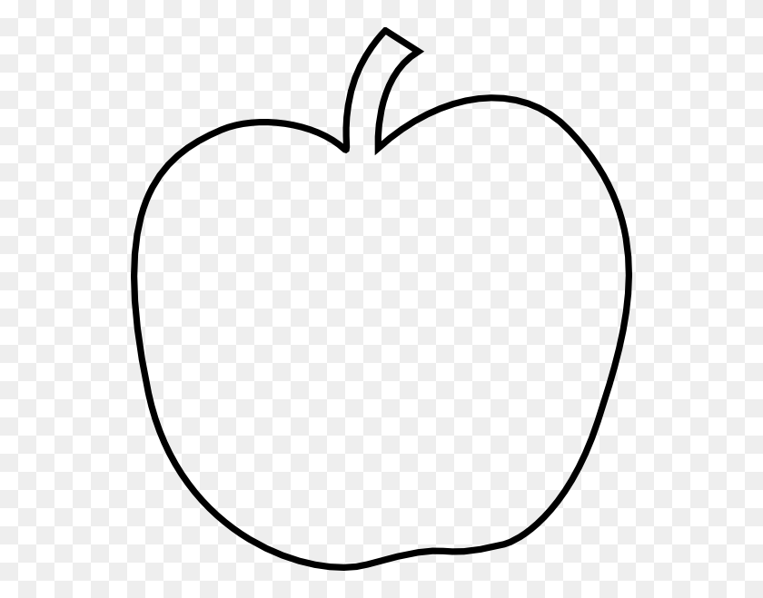 552x599 Apple Clipart Black And White - Apple Slice Clipart