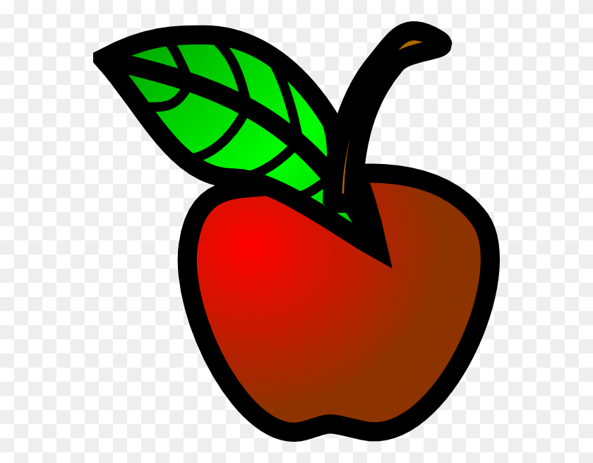 576x595 Apple Clipart Large - Red Apple PNG