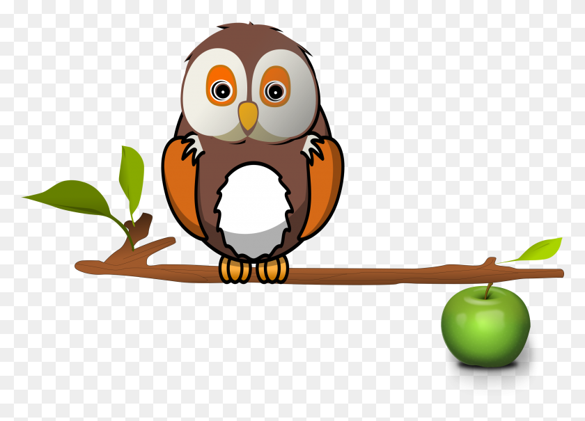 2400x1679 Apple Clipart Owl - Smart Owl Clipart
