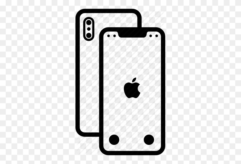 313x512 Apple, Dispositivo, Iphone, Iphone X, Iphonex, Icono De Móvil - Iphone Clipart Blanco Y Negro