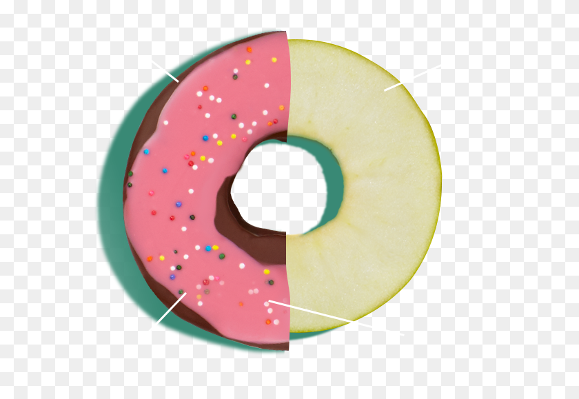 589x519 Apple Donuts Dipped In Chocolate Edible - Doughnut PNG
