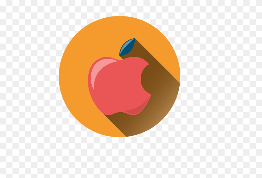 512x512 Apple Drop Shadow Circle Icon - Shadow PNG