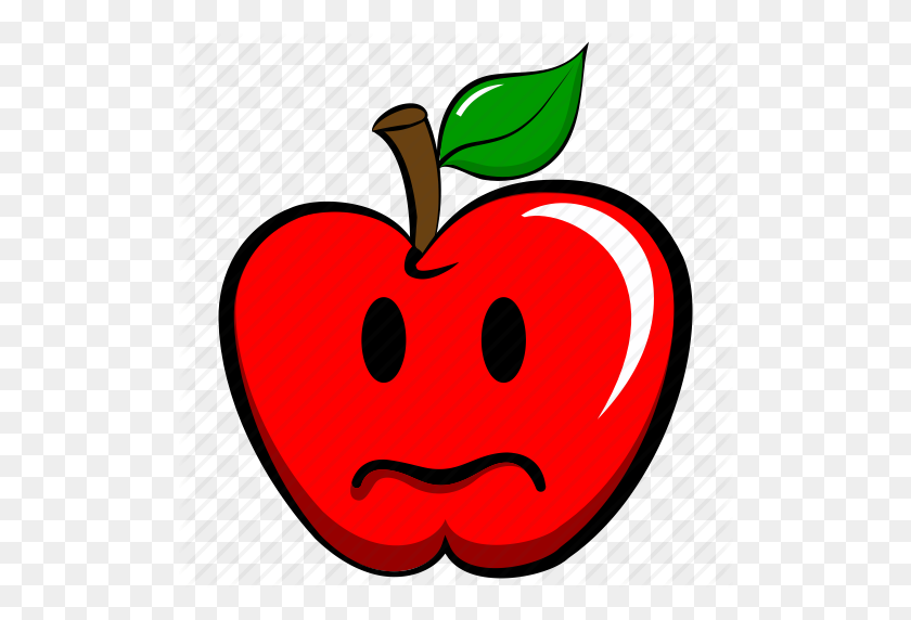 512x512 Яблоко, Эмодзи, Смайлик, Грустный, Печальный, Расстроенный Значок - Apple Emoji Png