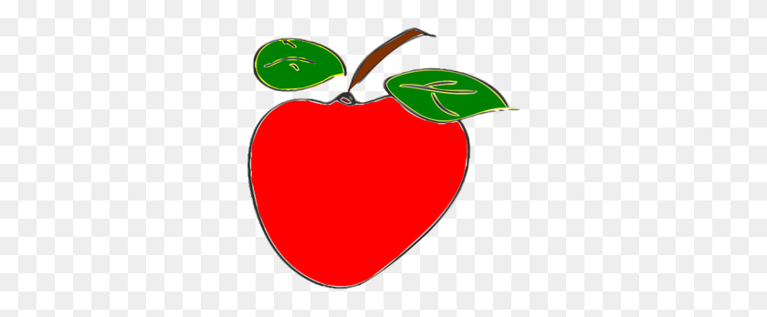 300x288 Apple Fruit Images Clip Art - Apple With Heart Clipart