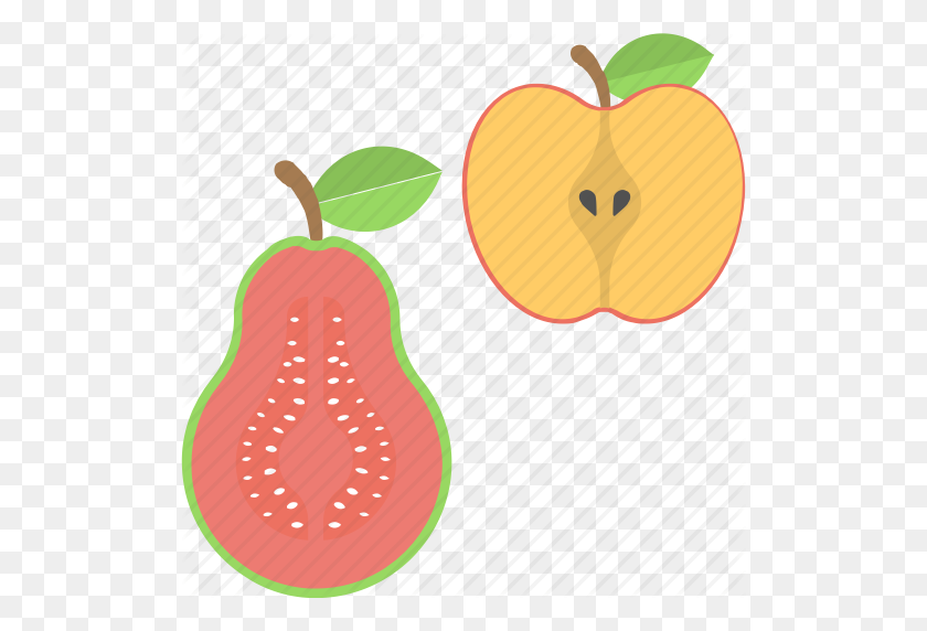 512x512 Apple, Fruits, Guava, Half Of Apple, Half Of Guava Icon - Guava Clipart