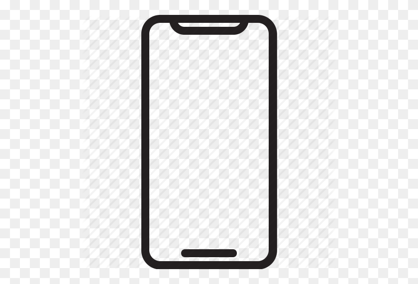 512x512 Apple, Gadget, Iphonex, Notch, Screen, Smartphone Icon - Iphone X PNG