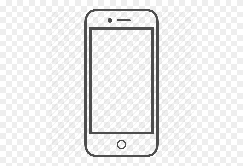 512x512 Значок Смартфона Apple, Ios, Iphone Plus, Six, Значок Смартфона - Контур Iphone В Формате Png