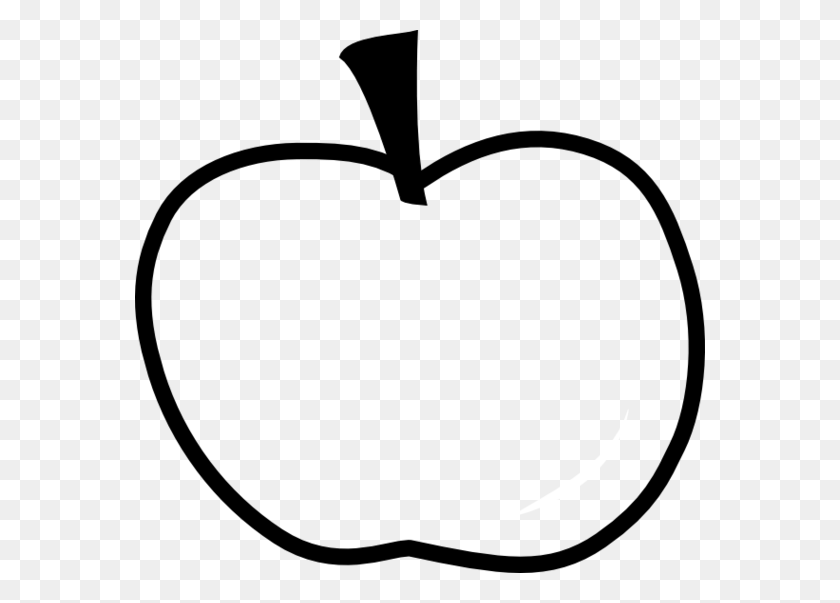 570x543 Apple Contorno Clipart - Apple Clipart Png