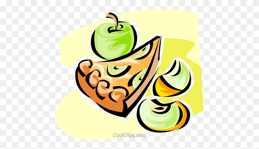 480x423 Apple Pie Royalty Free Vector Clip Art Illustration - Pie Clipart Free